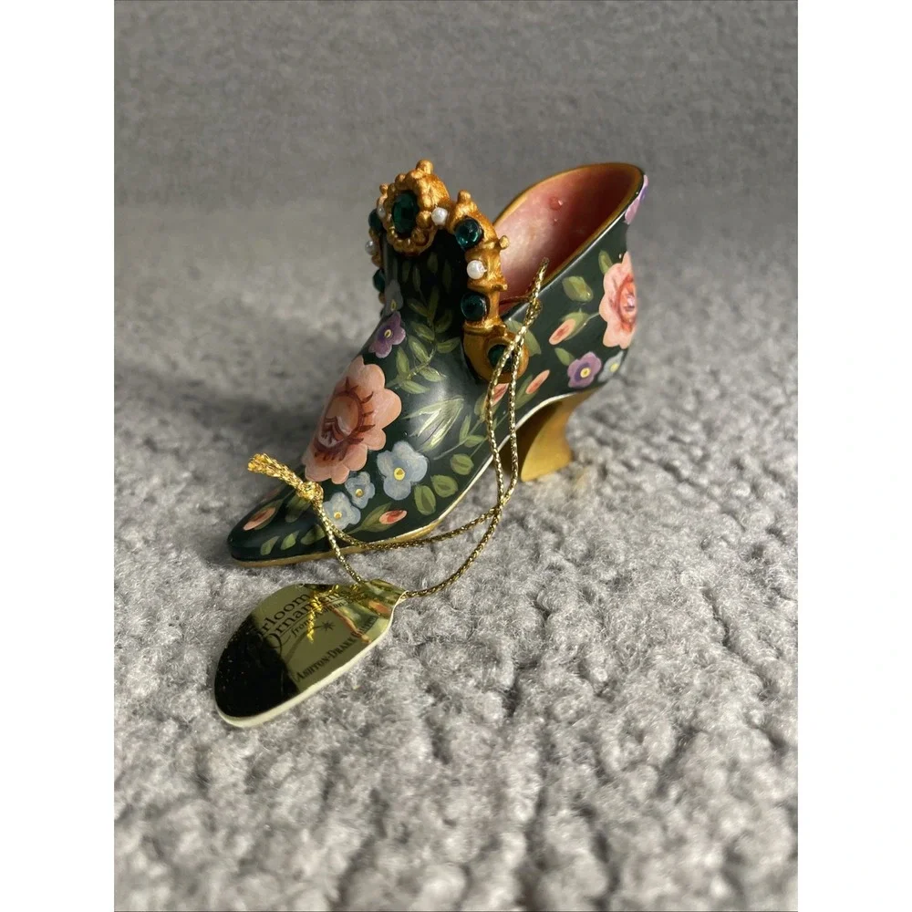 Vintage Ashton-Drake Stepping In Time Shoe Tapestry Rose Heirloom Ornament A